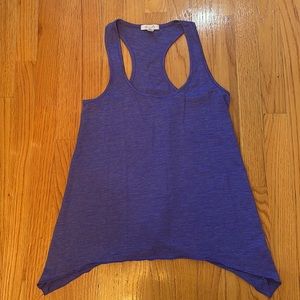 NWOT Purple Asymmetrical Hemline Lightweight and Airy Basic Racerback Tank Top